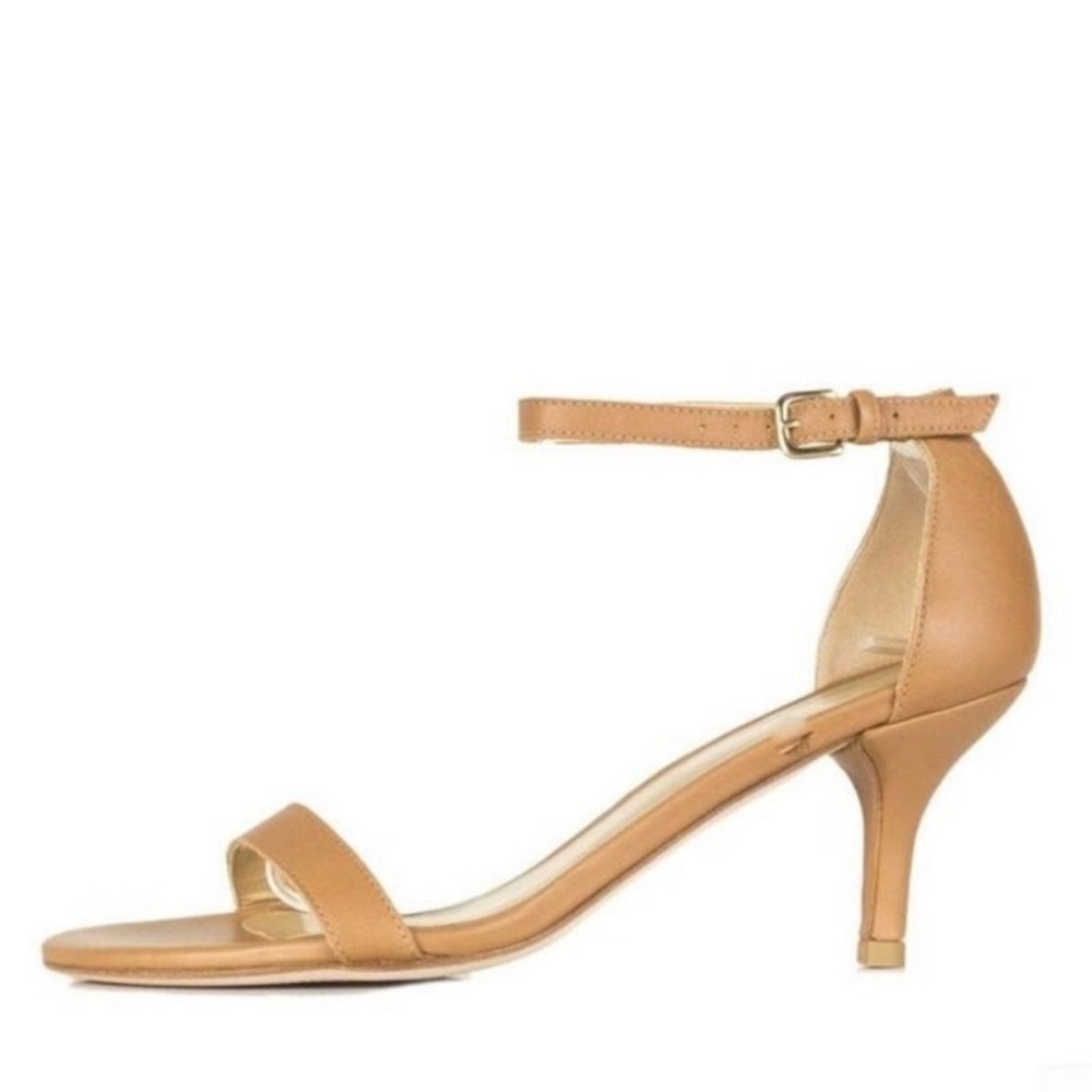 STUART WEITZMAN MIEL VACHETTA NUNAKED SANDALS TAN